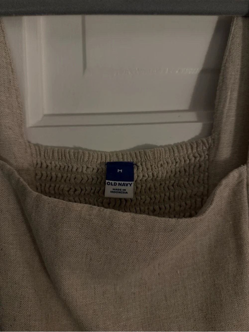 EUC Old Navy Square-Neck Linen-Blend Mini Dress - Flax- Sz Medium - Picture 3 of 6